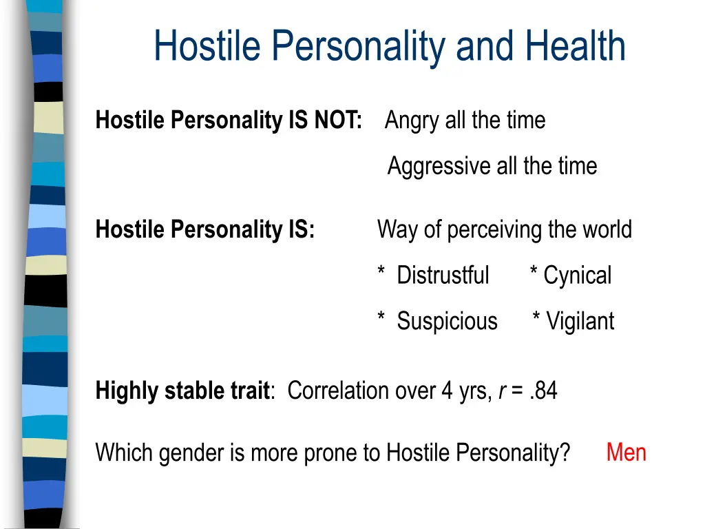 hostile personality and health