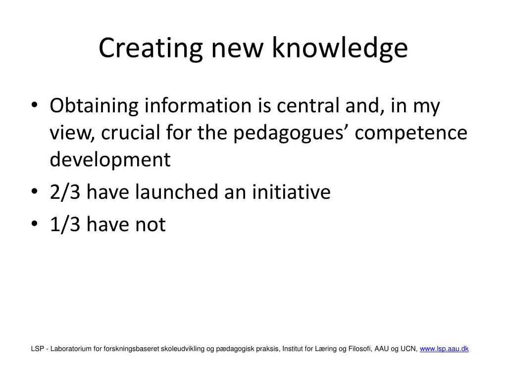 creating new knowledge