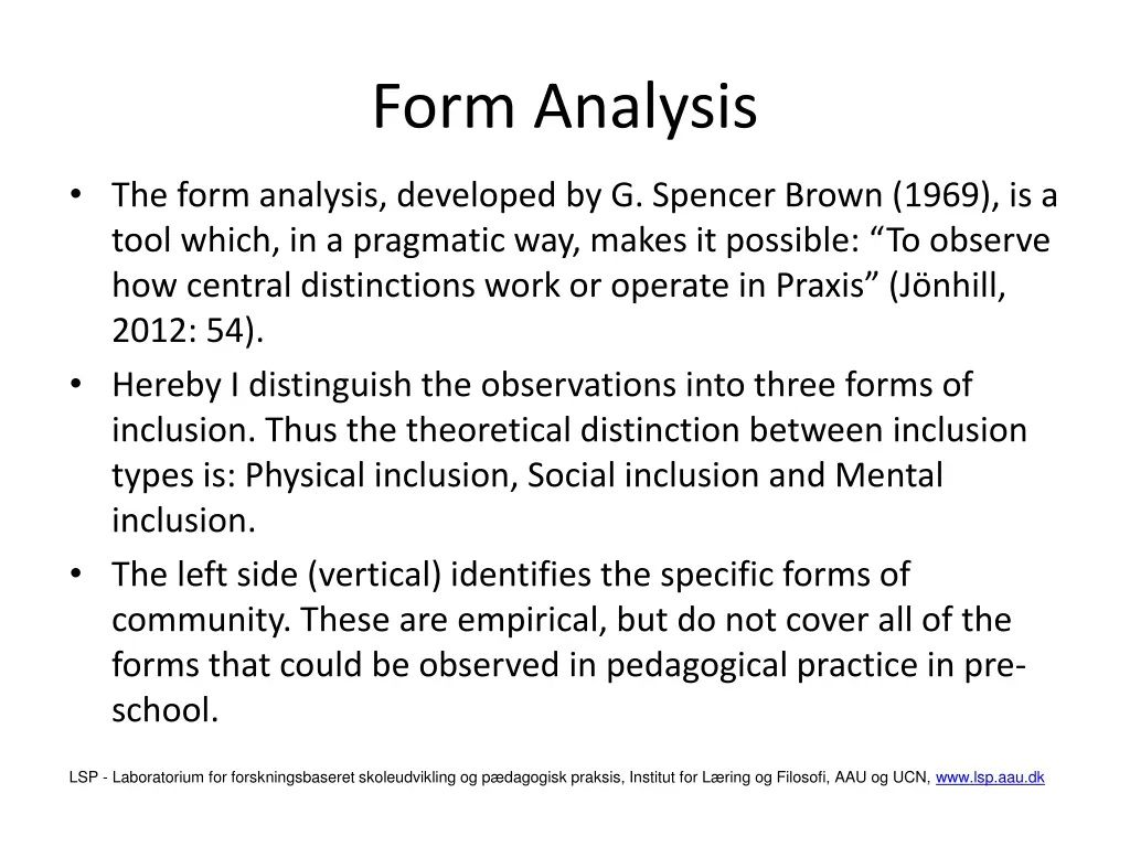 form analysis