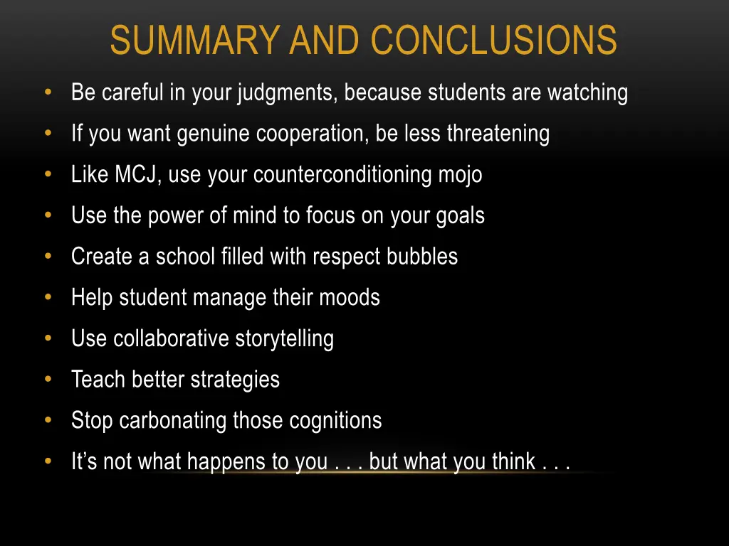 summary and conclusions