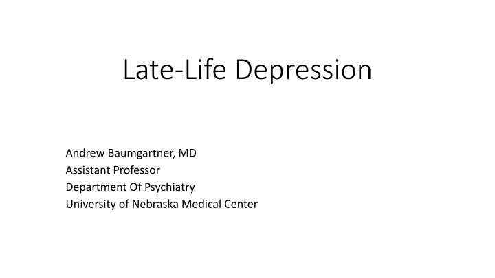 late life depression