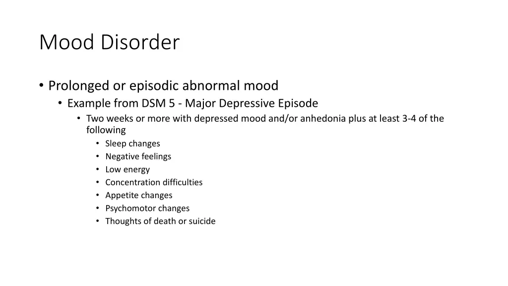 mood disorder