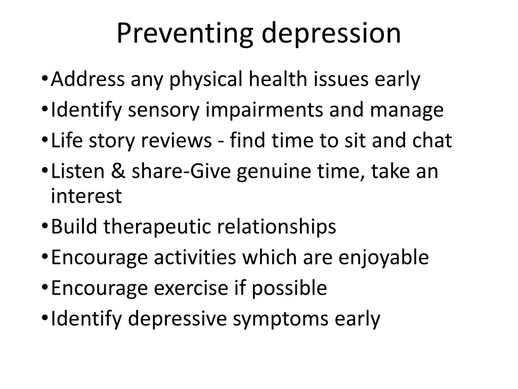 preventing depression