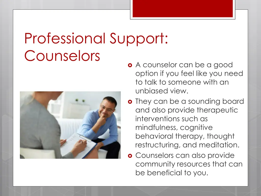 professional support counselors