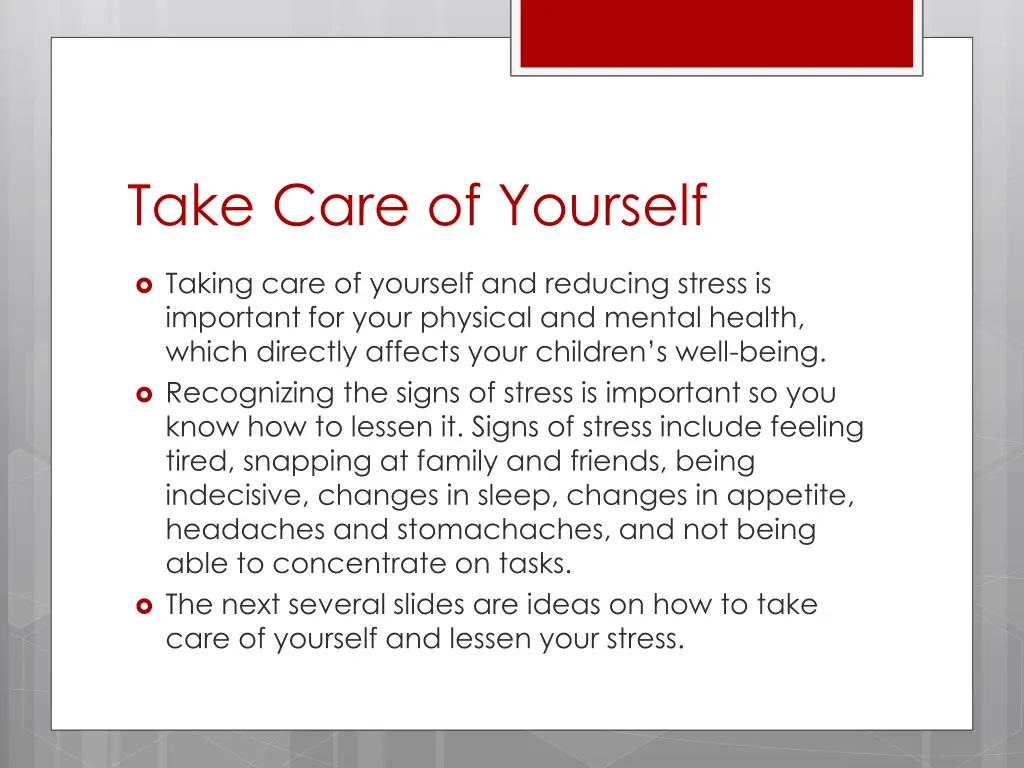 take care of yourself