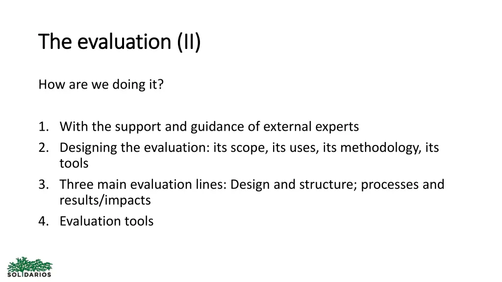 the the evaluation evaluation ii