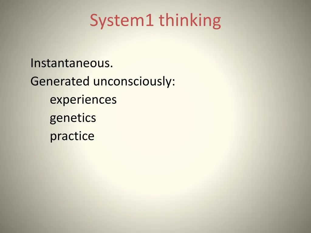 system1 thinking 1