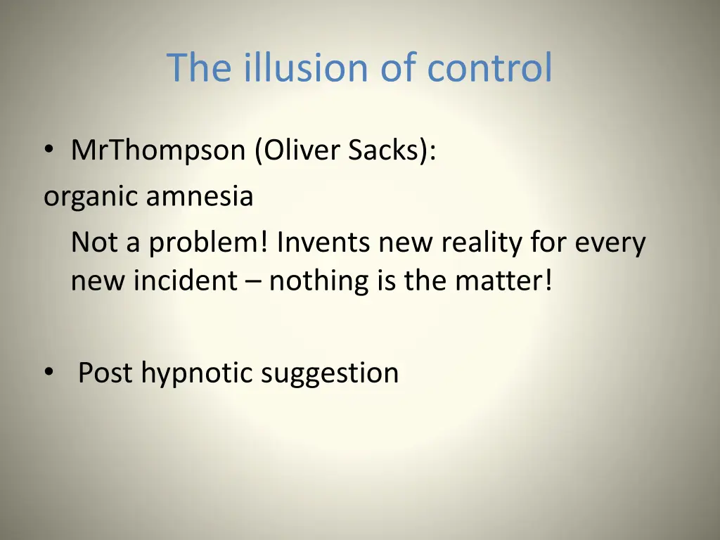 the illusion of control 2