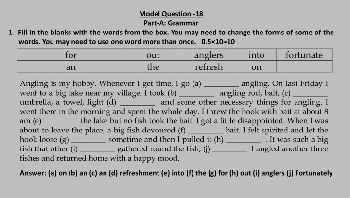 model question 18 part a grammar