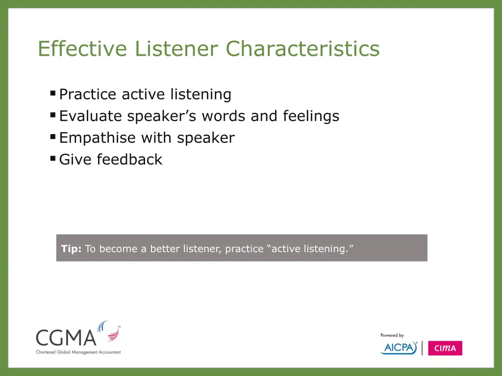 effective listener characteristics