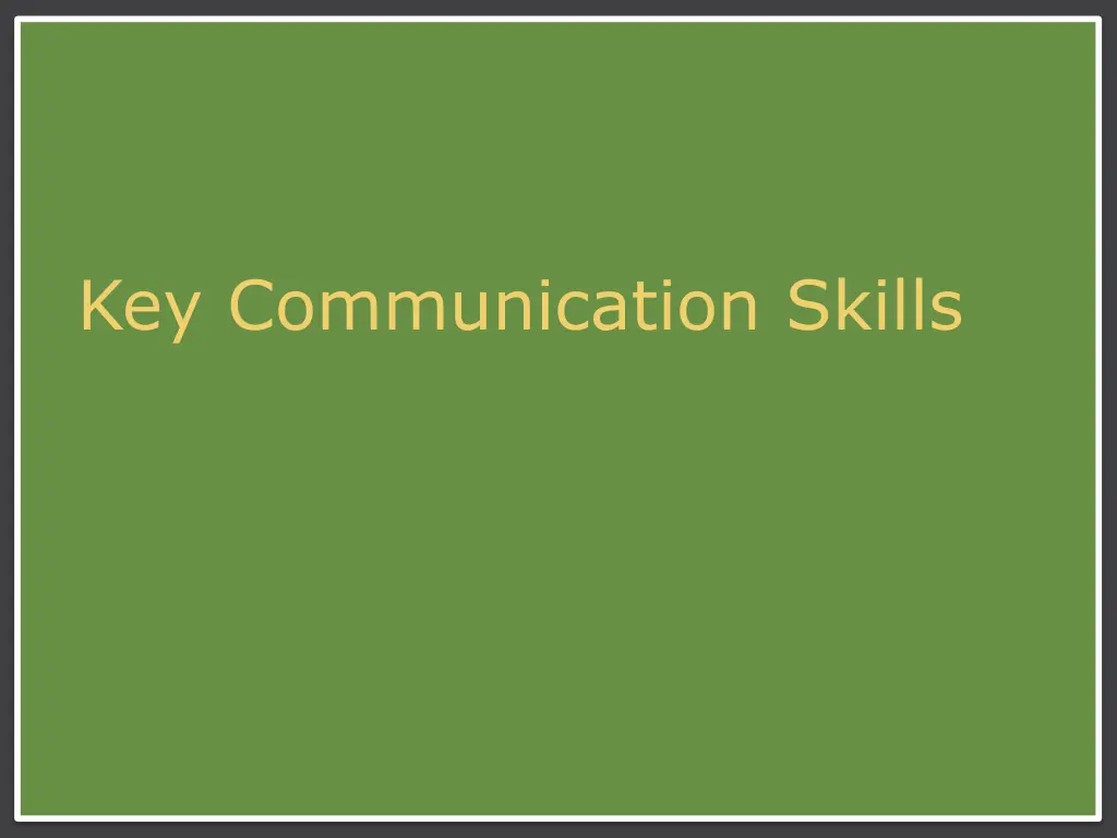 key communication skills