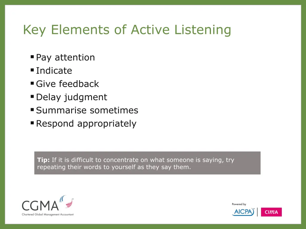 key elements of active listening