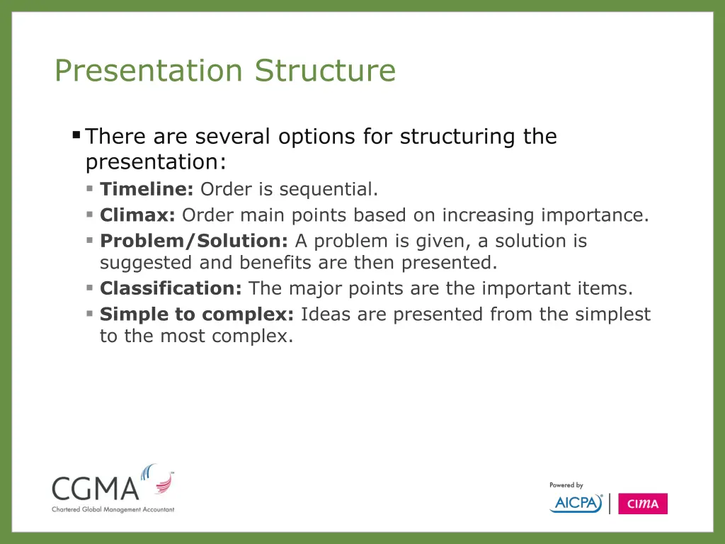 presentation structure