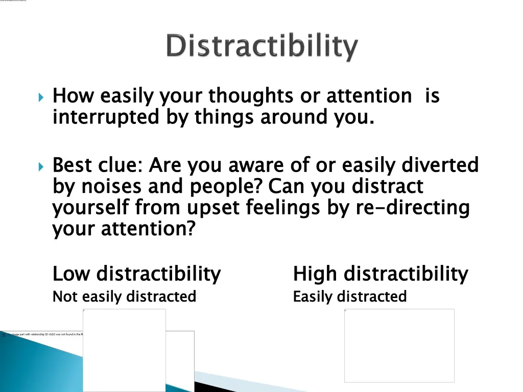 how easily your thoughts or attention