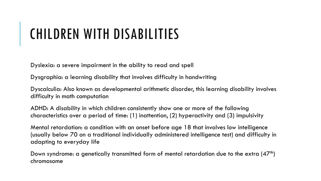 children with disabilities