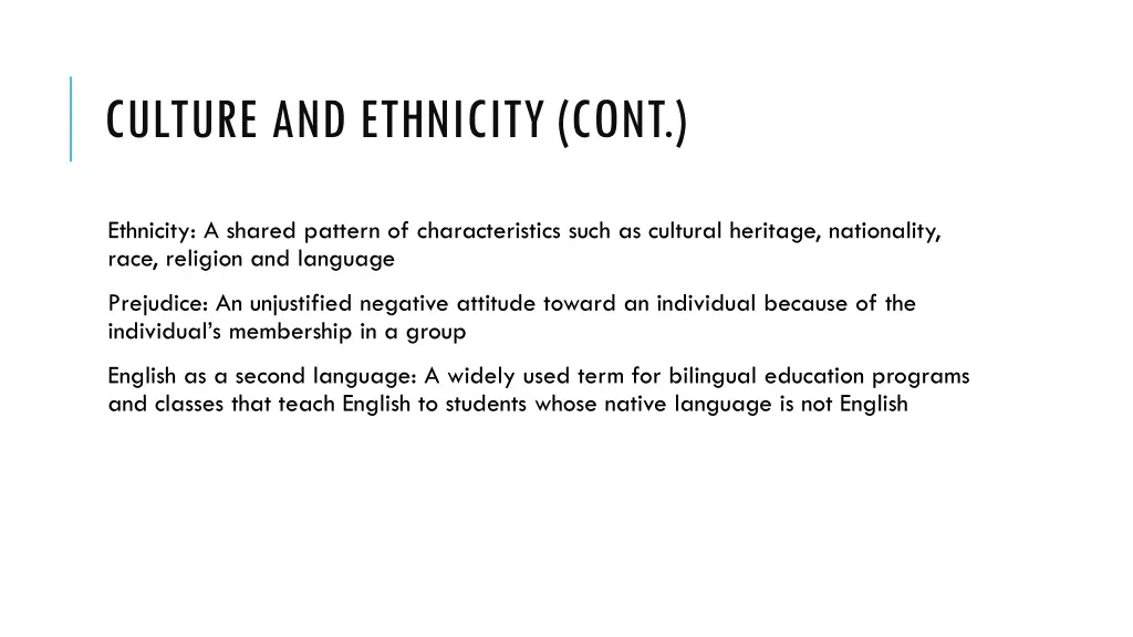 culture and ethnicity cont