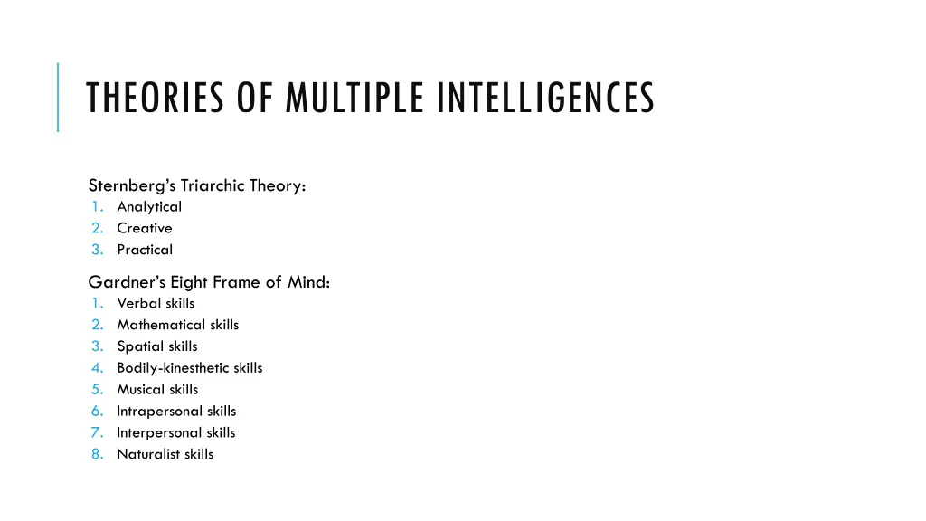 theories of multiple intelligences