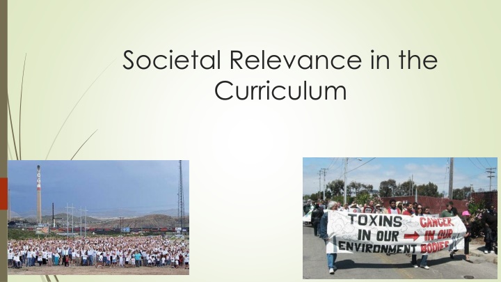 societal relevance in the curriculum