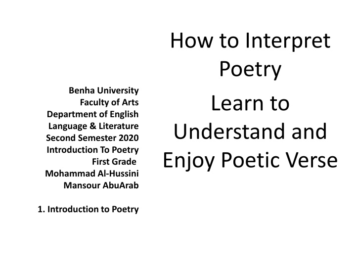 how to interpret poetry learn to understand