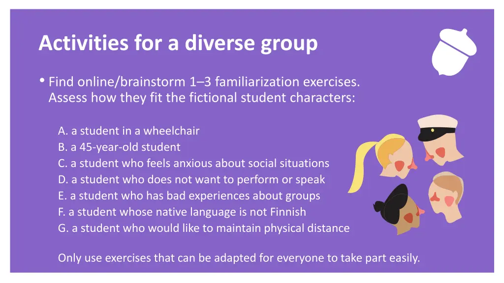 exercise activities for a diverse group