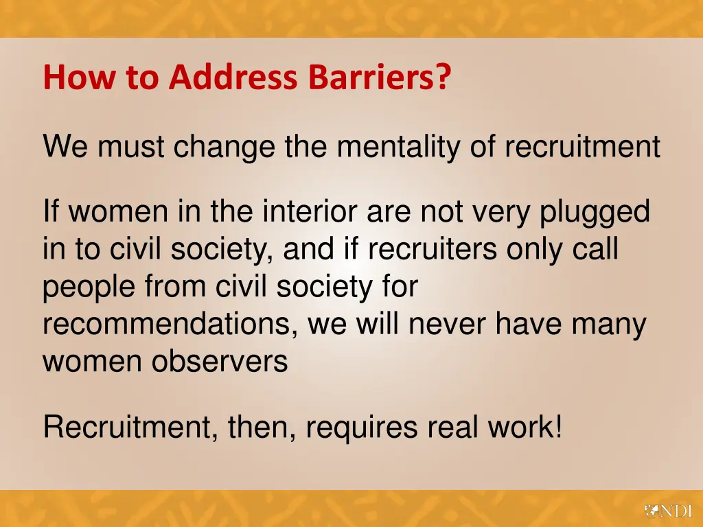 how to address barriers 1