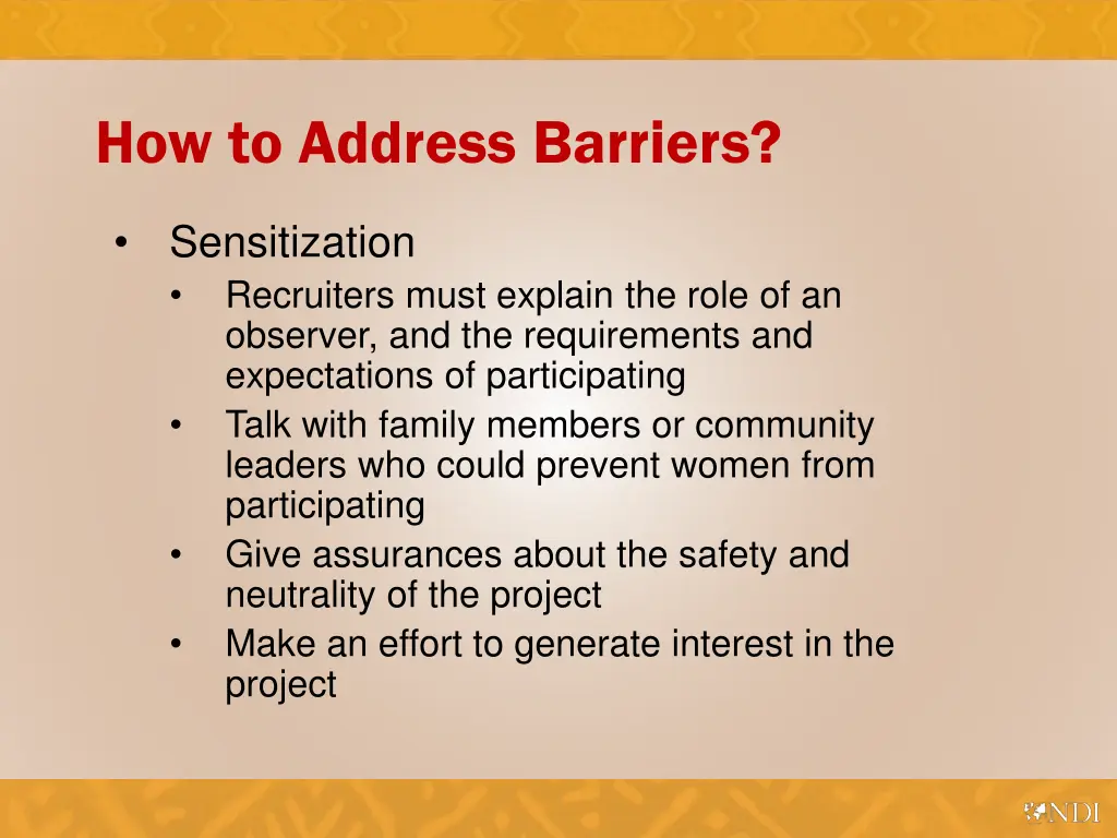 how to address barriers 2