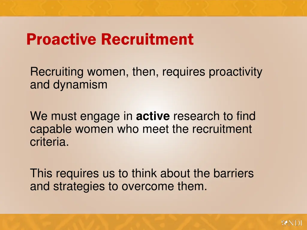 proactive recruitment