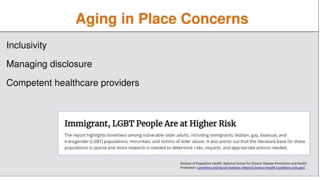 aging in place concerns