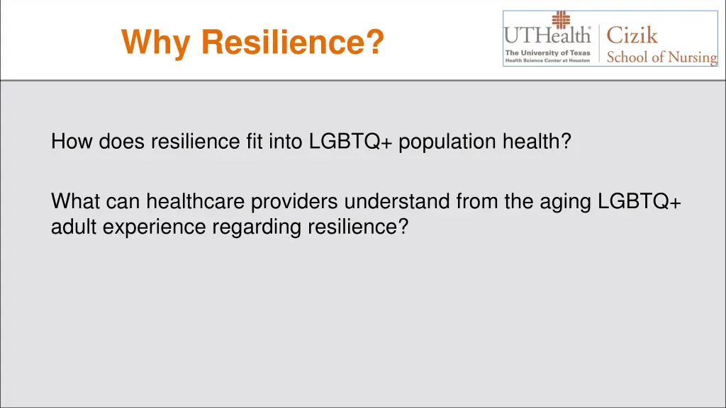 why resilience