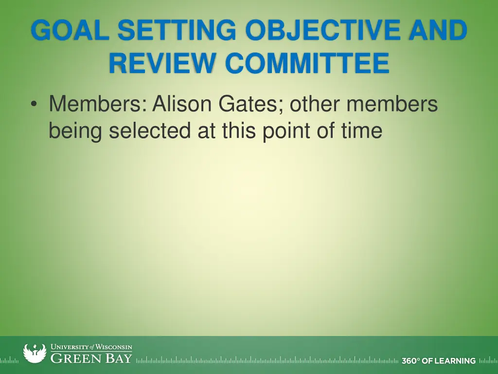 goal setting objective and review committee