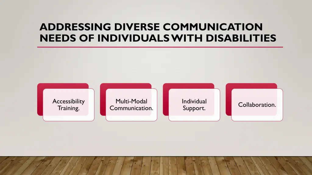 addressing diverse communication needs