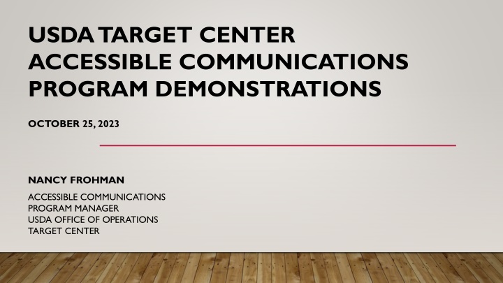 usda target center accessible communications