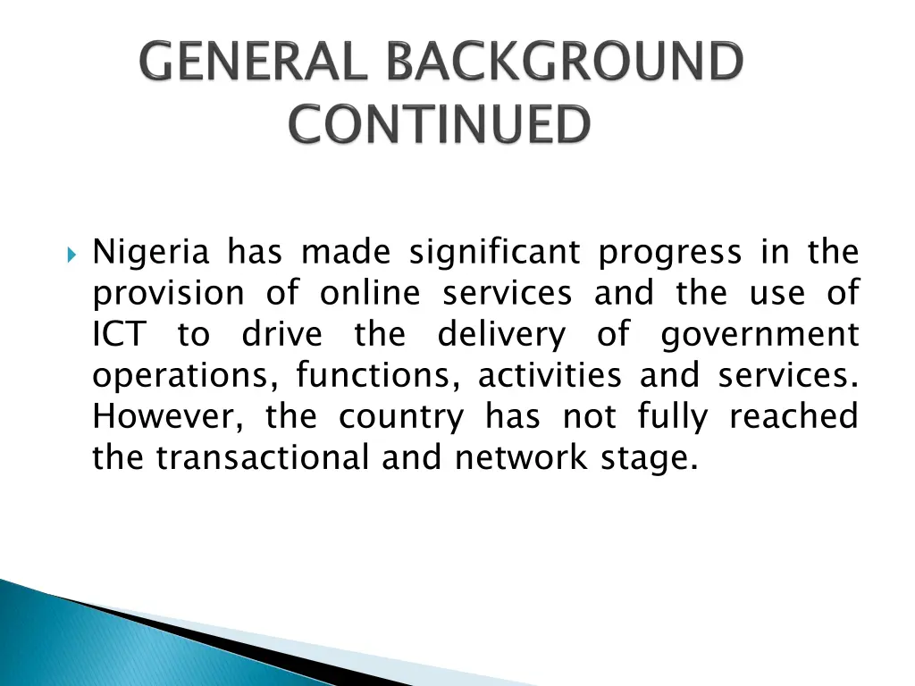 nigeria has made significant progress