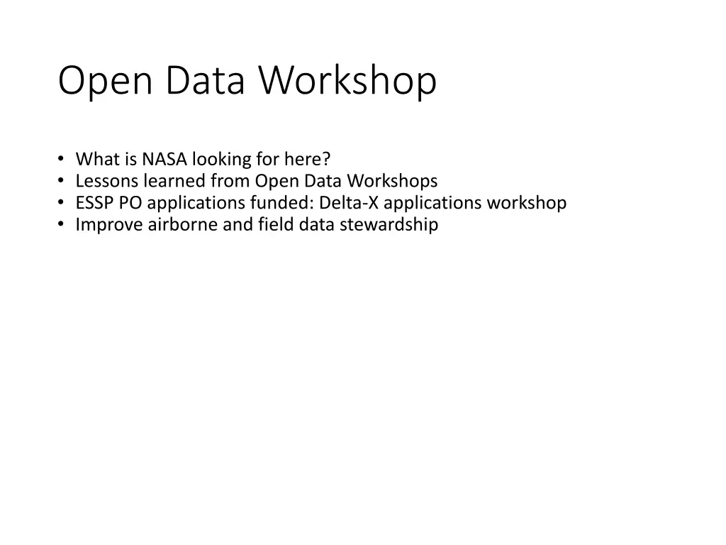 open data workshop