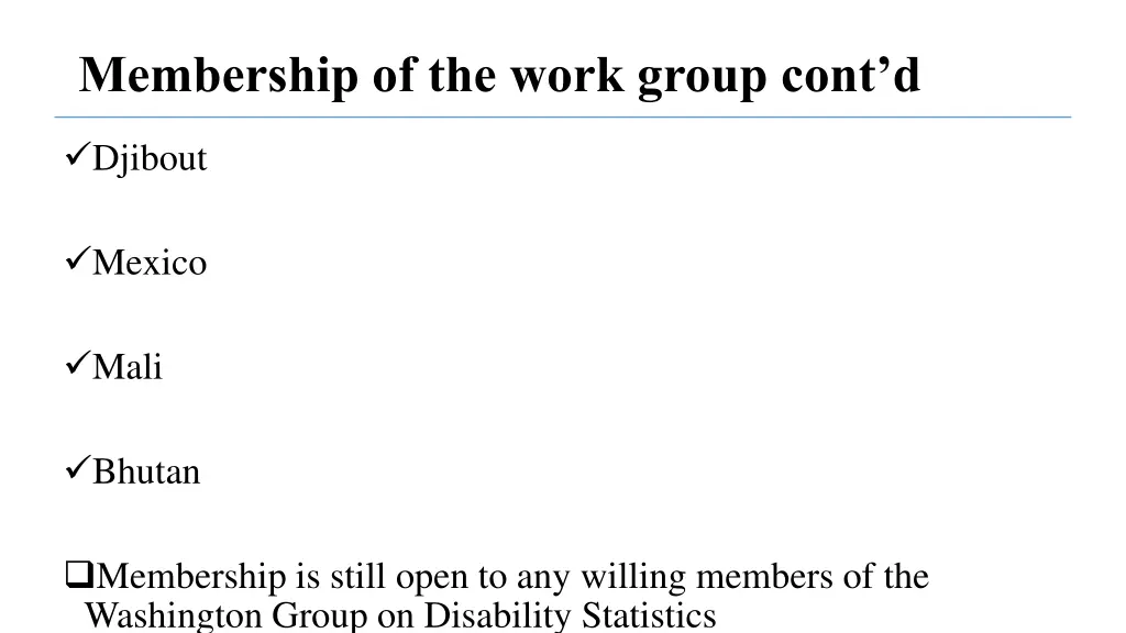 membership of the work group cont d 1