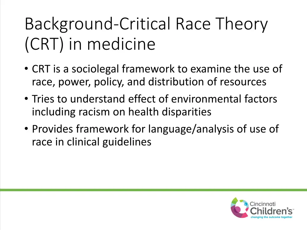 background critical race theory crt in medicine