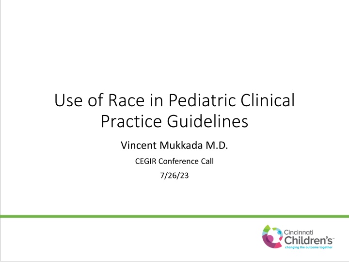 use of race in pediatric clinical practice