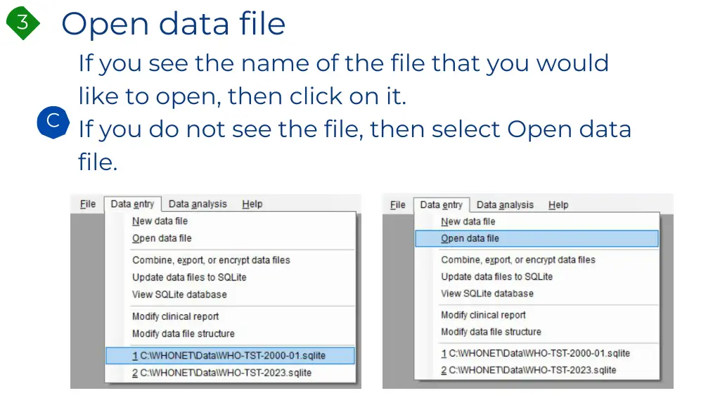 open data file if you see the name of the file