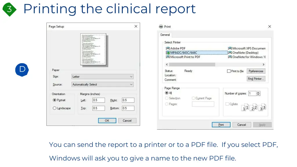 printing the clinical report