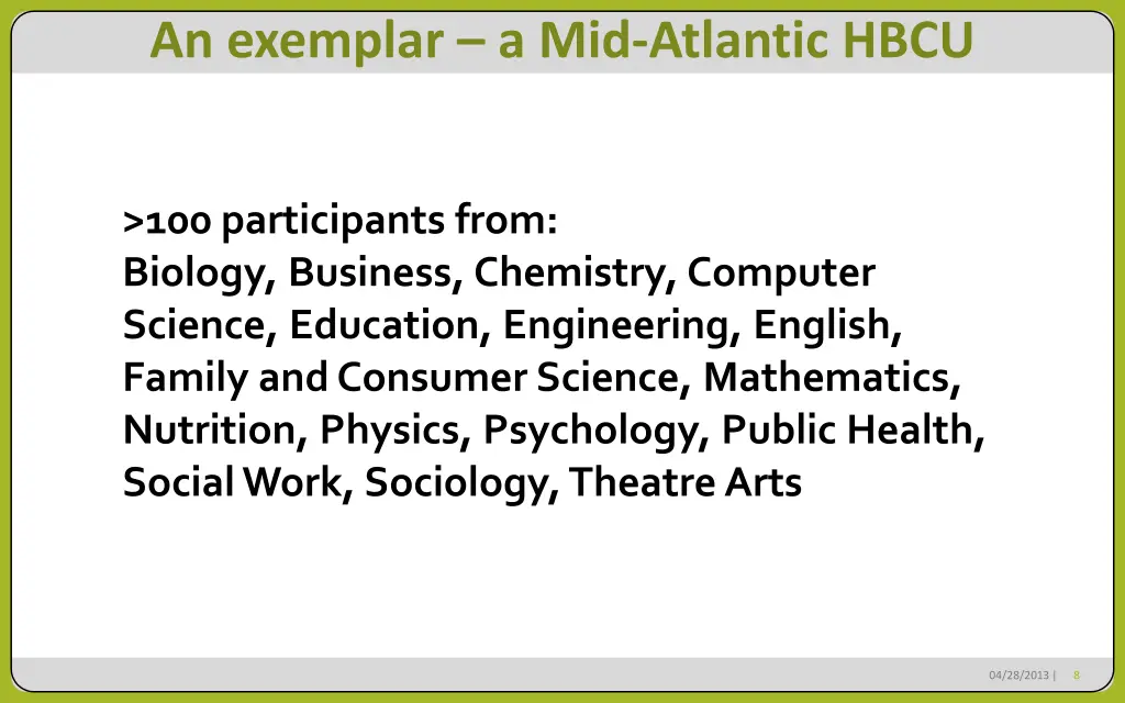 an exemplar a mid atlantic hbcu