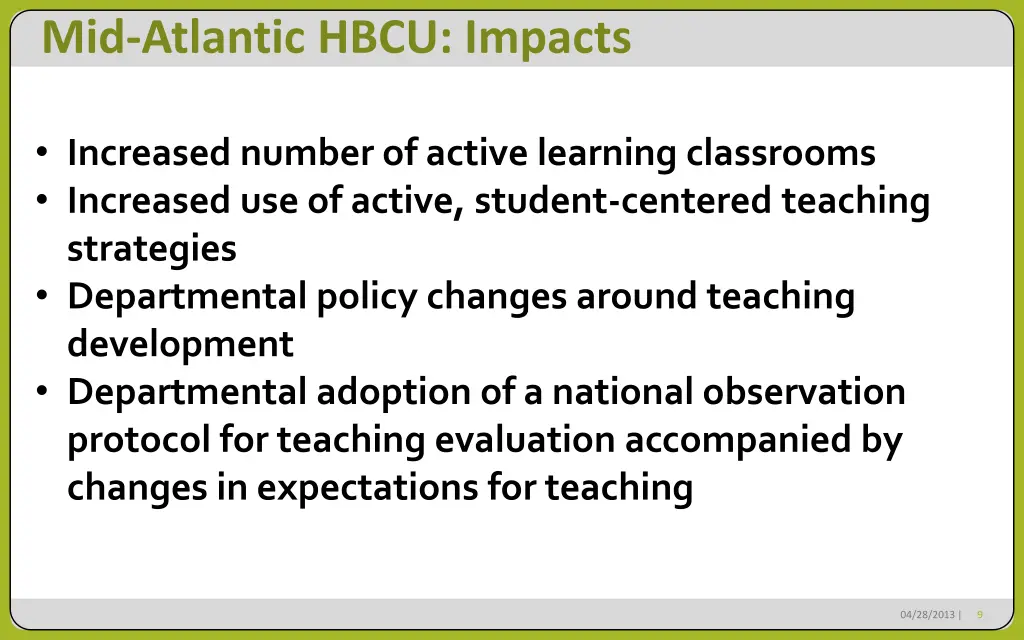 mid atlantic hbcu impacts