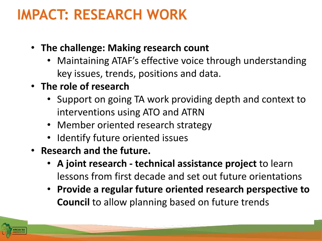 impact research work