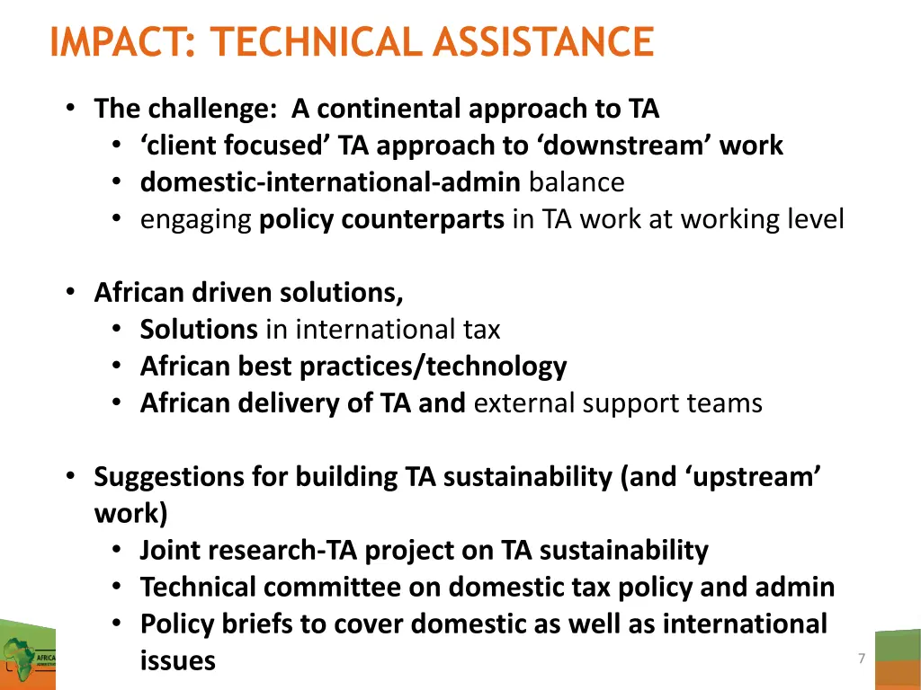 impact technical assistance