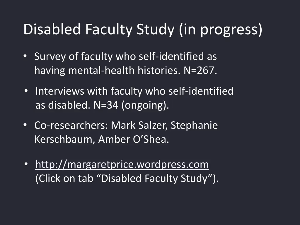 disabled faculty study in progress