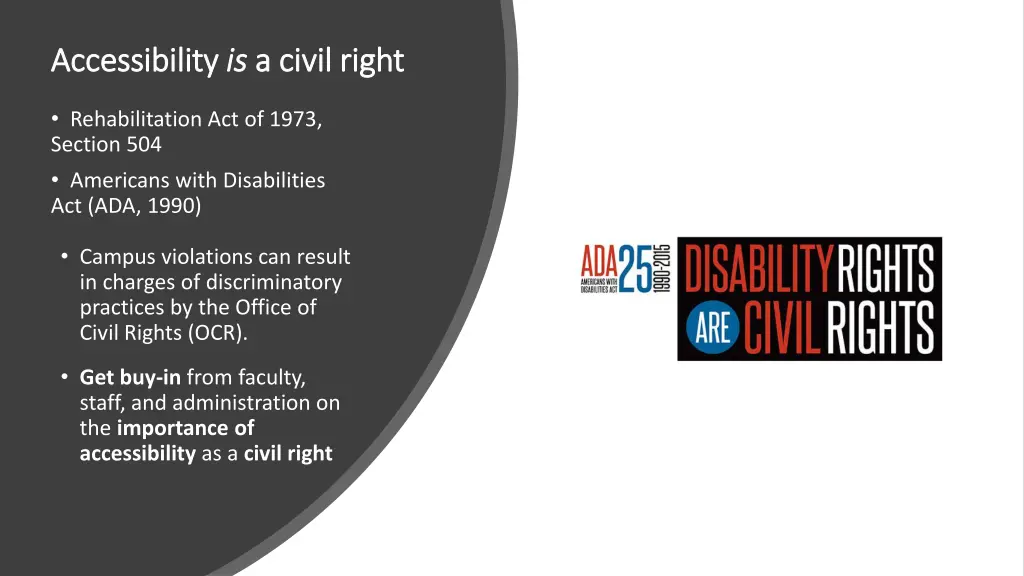 accessibility accessibility is is a civil right