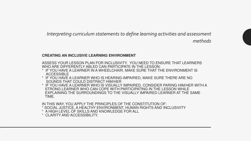 interpreting curriculum statements to define 2