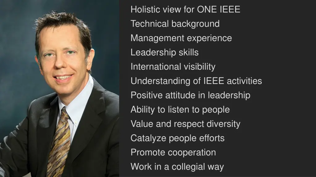 holistic view for one ieee technical background