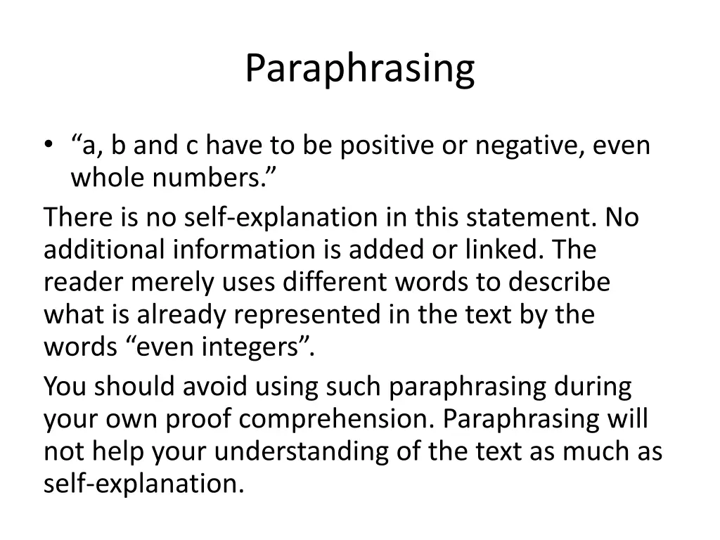 paraphrasing