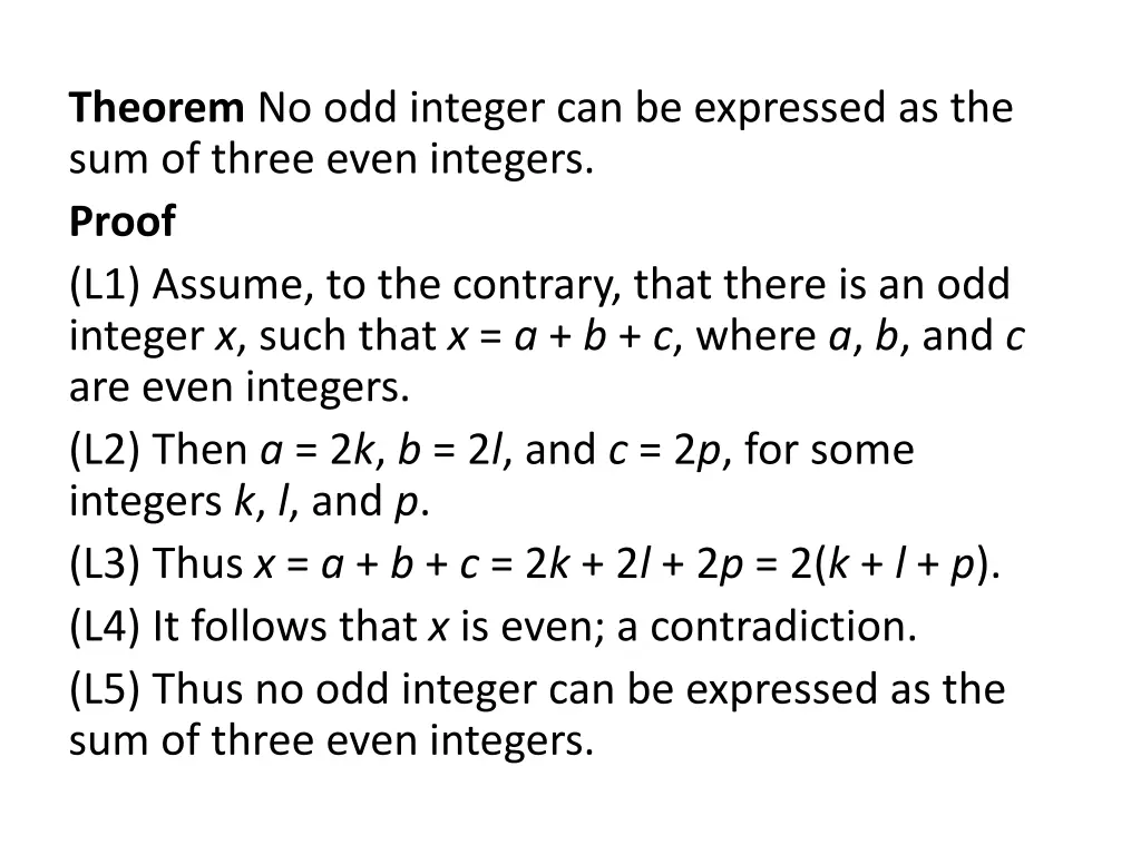 theorem no odd integer can be expressed