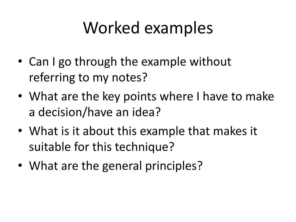 worked examples